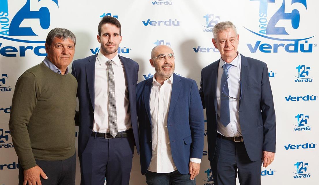 En la imagen: Toni Nadal; José Luis Verdú -hijo de José Luis Verdú Camarasa-; Fernando Botella, y Joaquín Verdú, gerente de Verdú.