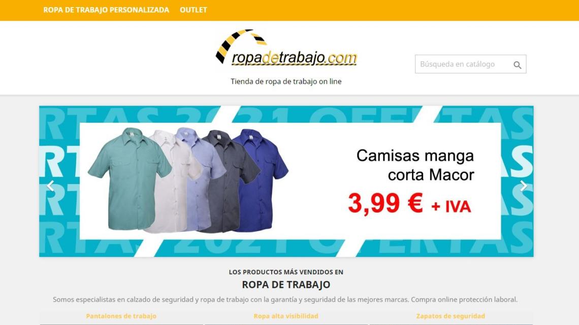 Web de la tienda online Ropadetrabajo.com.