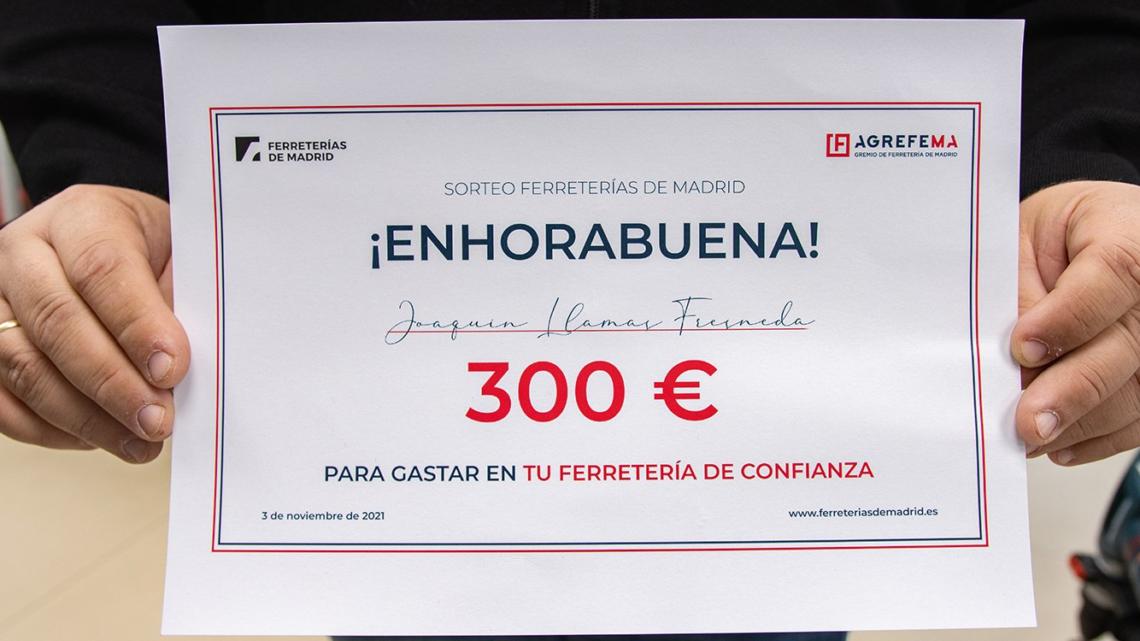 El cheque de 300 euros para gastar en ferretería.