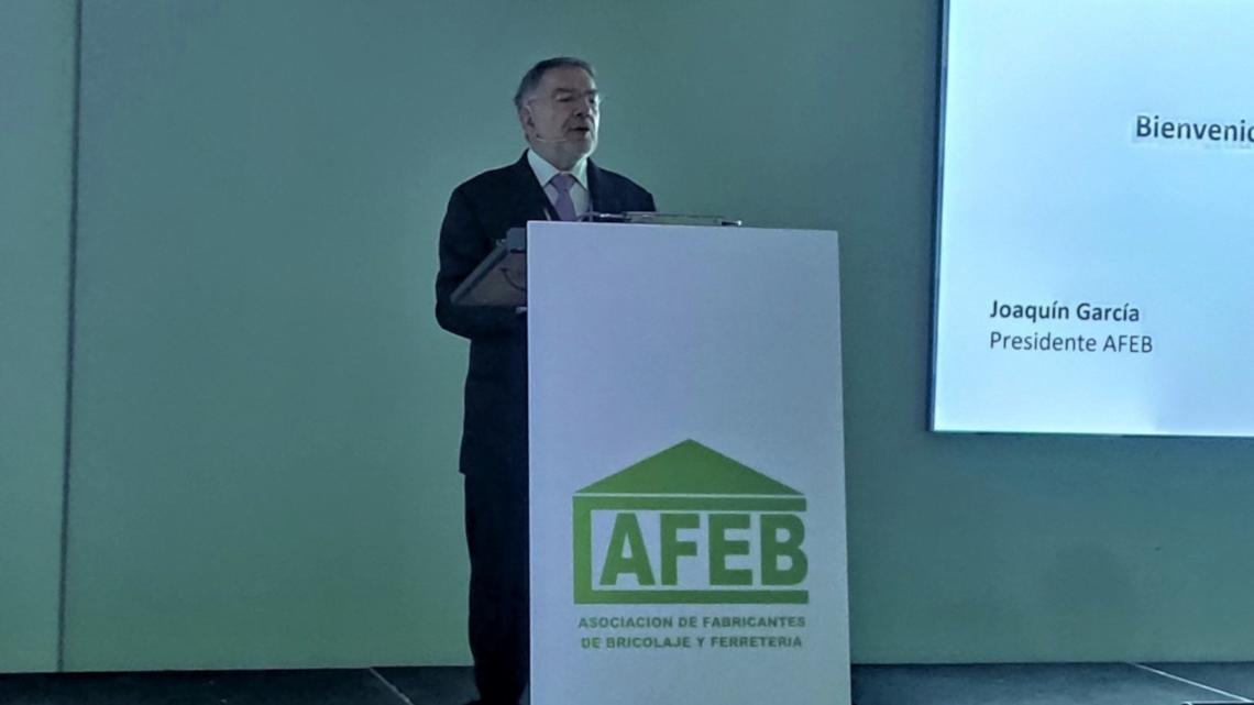 Joaquín García, presidente de AFEB, durante la inauguración de la jornada.