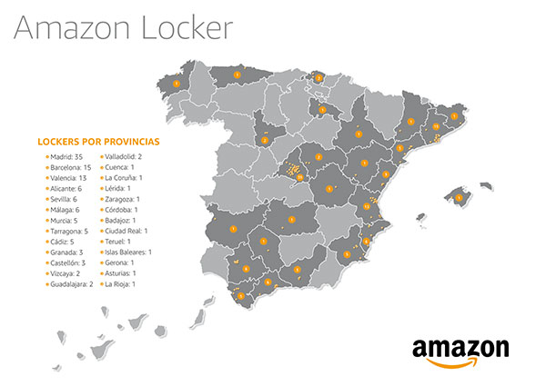 Amazon Locker mapa Espana