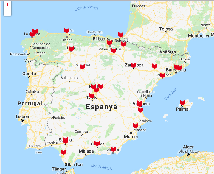 Brico Depot mapa de centros en Espana