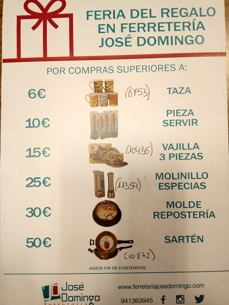 Ferreteria Jose Domingo lista regalos