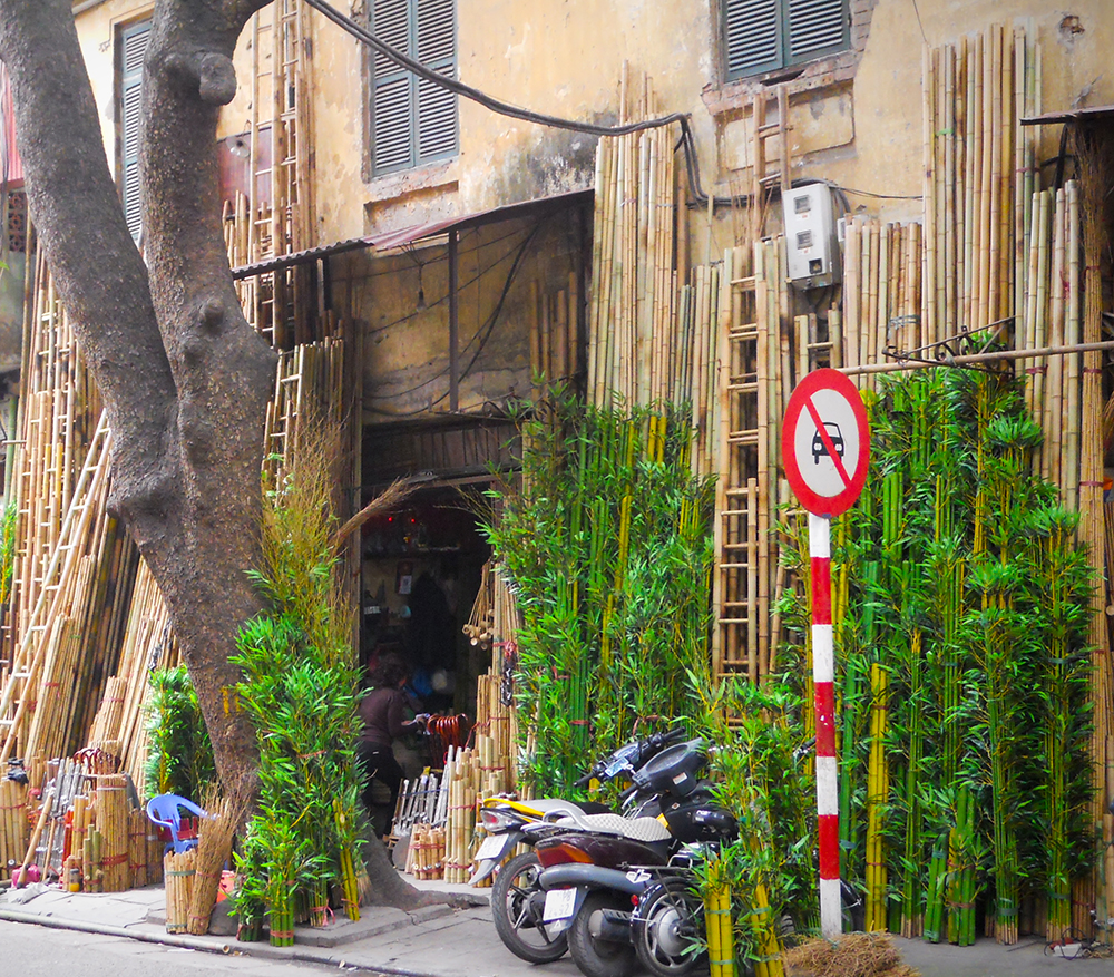 Ferreteria de bambu en Rangun detalle
