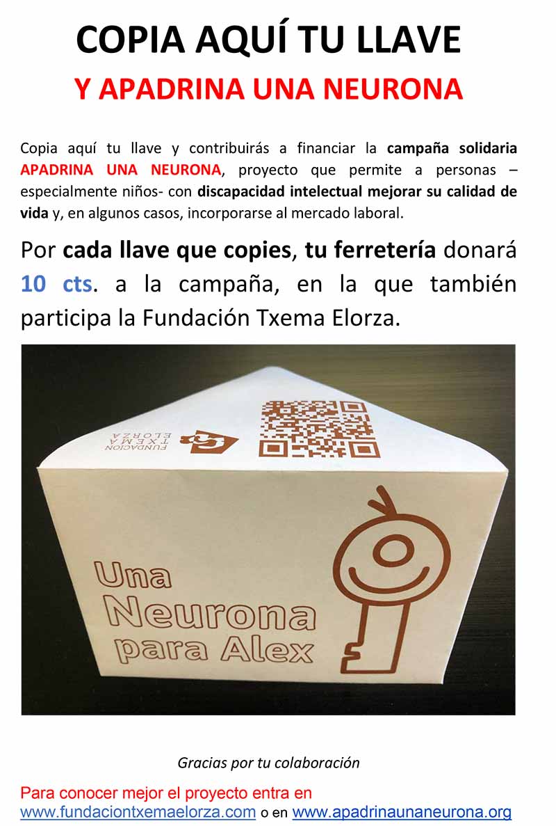 Fundacion Txema Elorza cartel campana sobres copia llaves