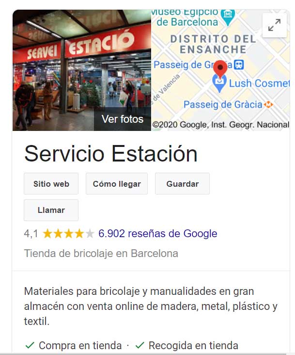 Servei Estacio valoracion Google
