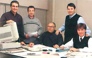 De izquierda a derecha: Lluís Torras, Marcelino Torras, Josep Torras (padre), Josep Torras y Miquel Torras.