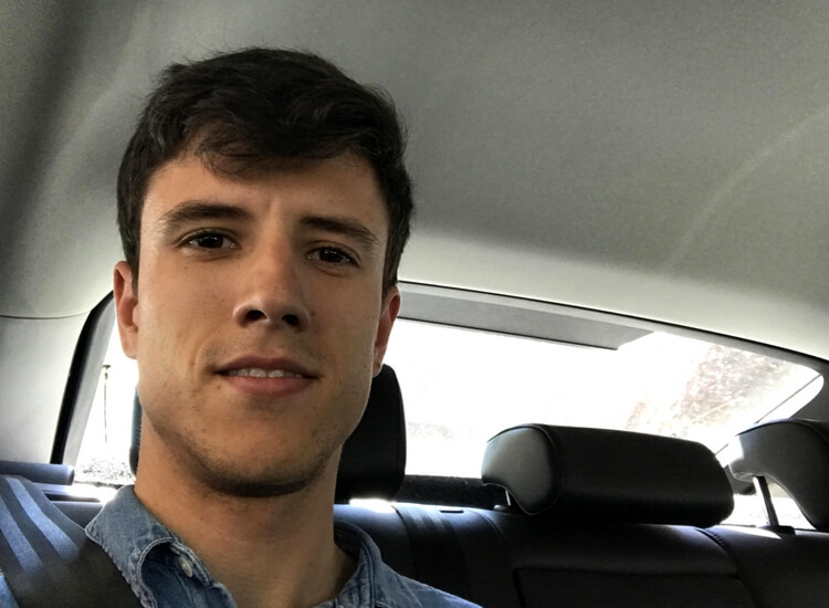 Borja Fernández de Handfie viajando en Uber