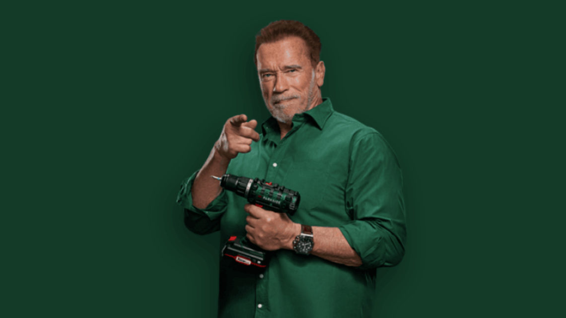 Arnold Schwarzenegger es la imagen de Parkside.