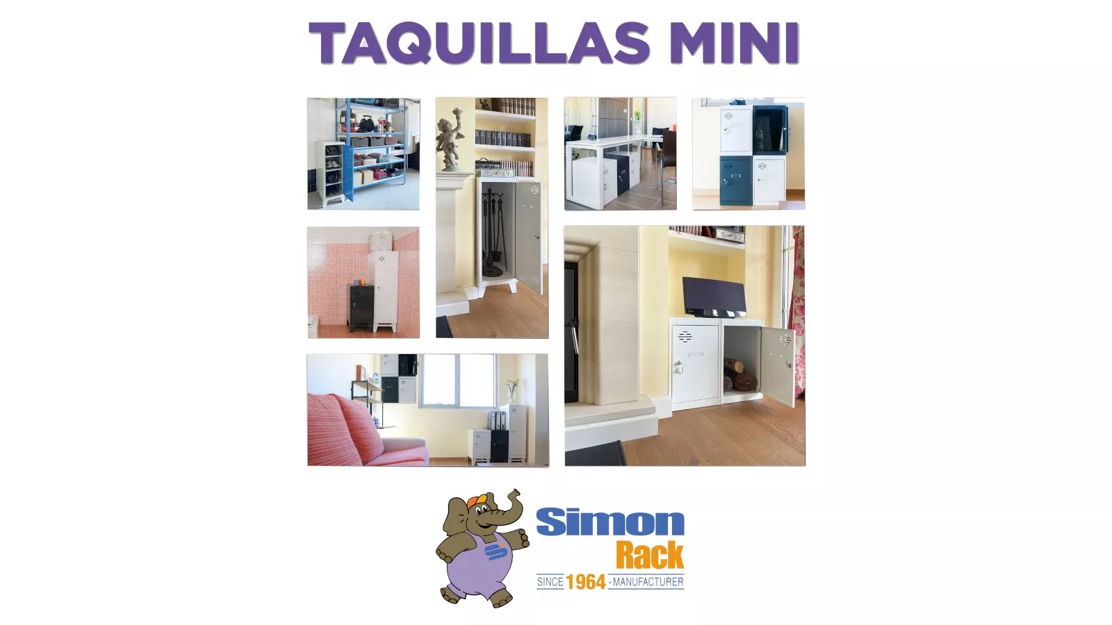 SimonRack Taquilla Vestuario Metálica, 2 Puerta, Incluye Llave
