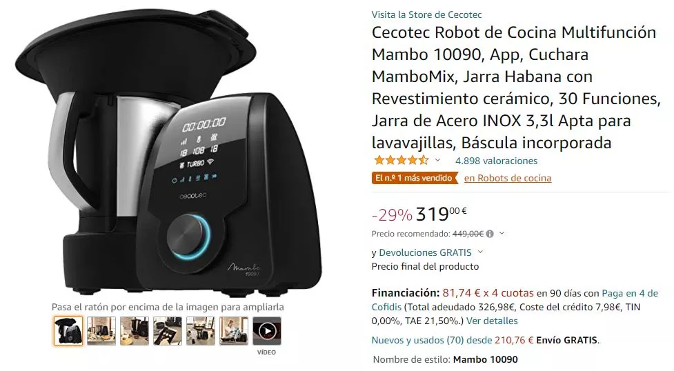 Cecotec Robot de Cocina Multifunción,  price tracker / seguimiento,   los gráficos de historial de precios,  los relojes de precios,   alertas de caída de precios
